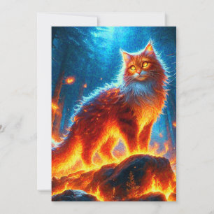 Enchanted Fire Feline Invitation