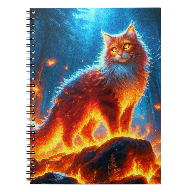 Enchanted Fire Feline Notebook (Front)