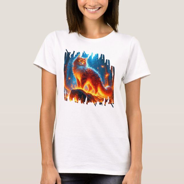Enchanted Fire Feline T-Shirt (Front)