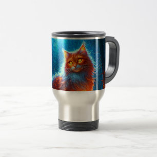 Enchanted Fire Feline Travel Mug