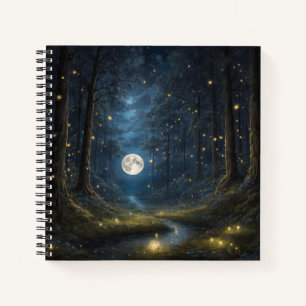 Enchanted Fireflies & Full Moon Hard Cover Journal
