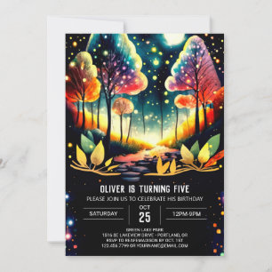 Enchanted Fireflies Glowing Night Birthday Invitation