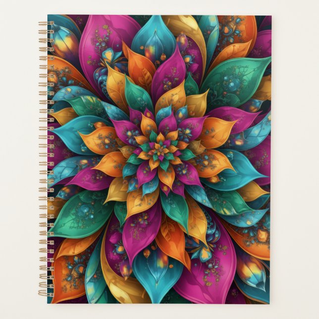 Enchanted Flora Gold Watercolor Botanical  Planner (Front)