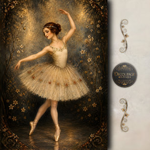 Enchanted Floral Ballerina Decoupage Tissue Paper