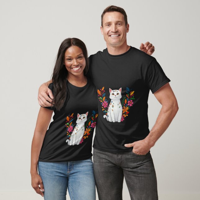Enchanted Floral Cat T-Shirt (Unisex)