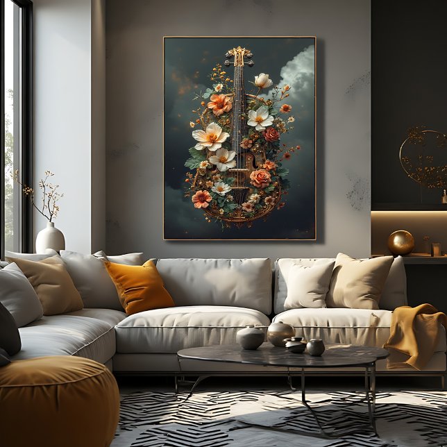 Enchanted Floral Cello Fantasy Canvas Print (Creator Uploaded)