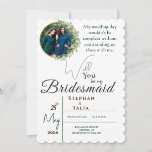 Enchanted Floral Elegance Bridesmaid Proposal Info Invitation