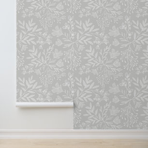 Enchanted Floral Meadow Dreams L6 White Grey Flora Wallpaper
