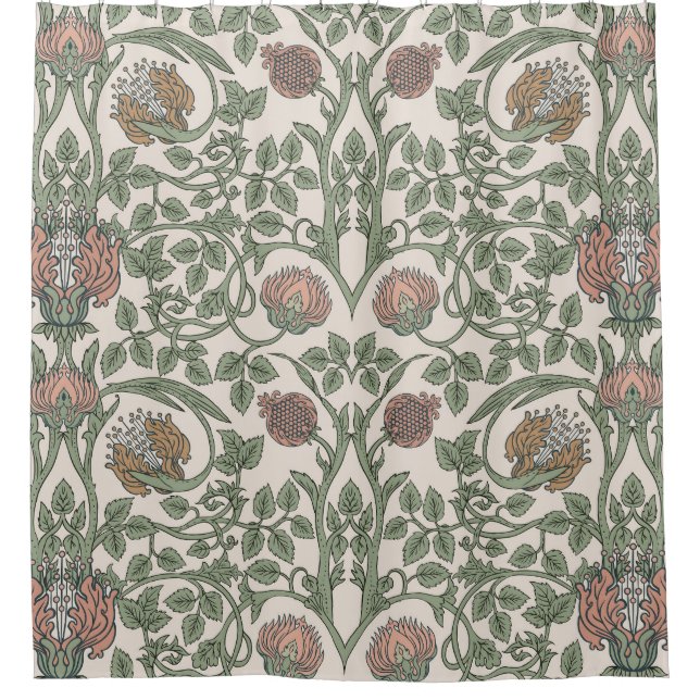 Enchanted floral vintage: retro wallpapers. shower curtain (Front)