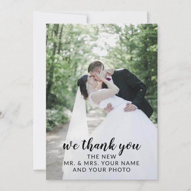 Enchanted Floral We Thank You Wedding Couple Photo (Front)