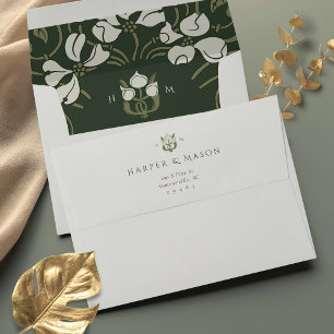 Enchanted Florals Art Nouveau Wedding Envelope