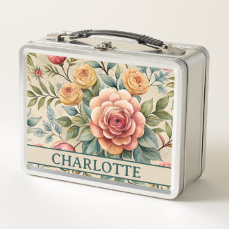 Enchanted Florals Metal Lunch Box