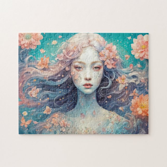 Enchanted Flower Nymph in Bloom Jigsaw Puzzle (Horizontal)