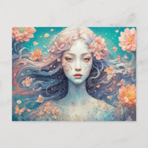 Enchanted Flower Nymph in Bloom Postcard