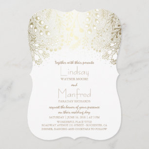 Enchanted Flowers Woodland Vintage Wedding Invitation
