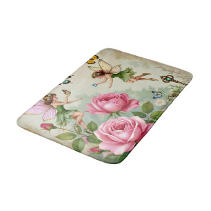 Enchanted Flroral Fairies Garden Bath Mat