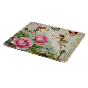Enchanted Flroral Fairies Garden Cutting Board