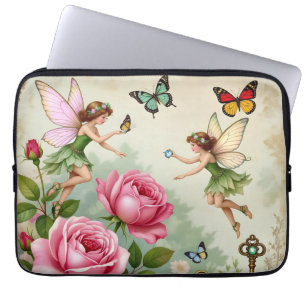 Enchanted Flroral Fairies Garden Laptop Sleeve