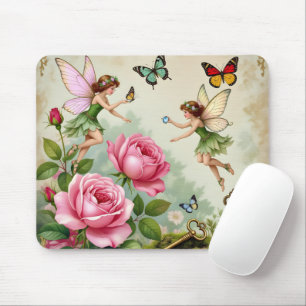 Enchanted Flroral Fairies Garden Mouse Mat
