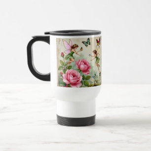 Enchanted Flroral Fairies Garden Travel Mug