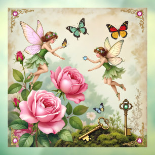 Enchanted Flroral Fairies Garden Window Cling