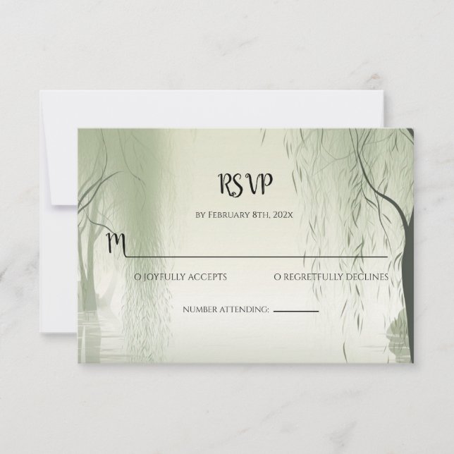 Enchanted Foliage Elegance Spring Inspired RSVP Card (Front)