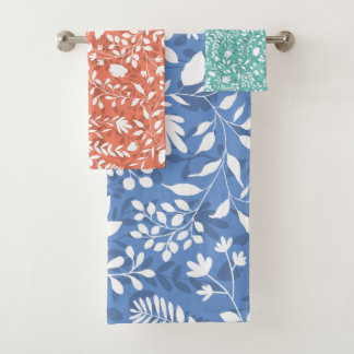Enchanted Foliage Pretty Floral Garden Pattern Bath Towel Set