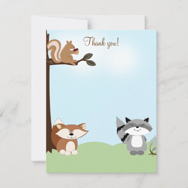 Enchanted Forest 4x5 Flat Thank you note Card (Front)
