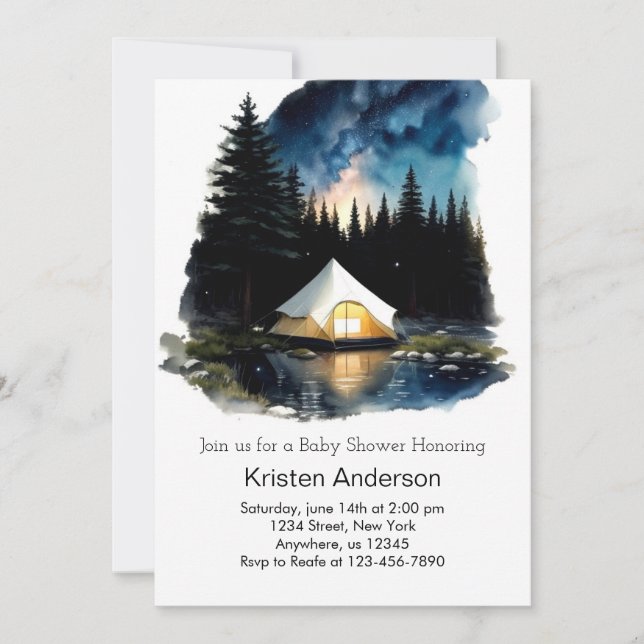 Enchanted Forest Adventure Awaits Baby Shower Invitation (Front)