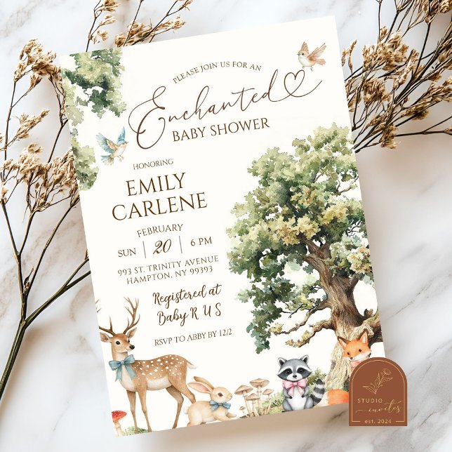 Enchanted Forest Animal Baby Shower Invitation (Creator Uploaded)