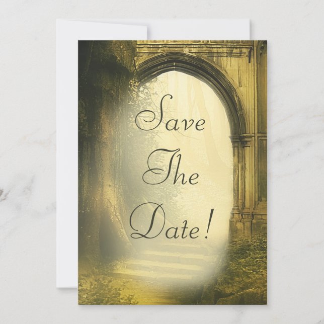 Enchanted Forest Arch Save The Date Invitation (Front)