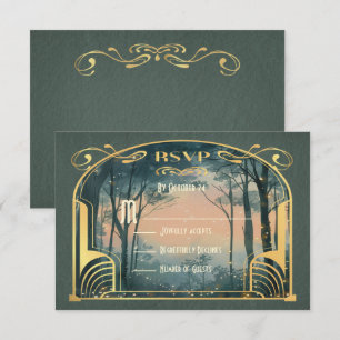 Enchanted Forest Art Nouveau RSVP Invitation