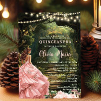 Enchanted Forest Blush Floral Quinceañera Sweet 16