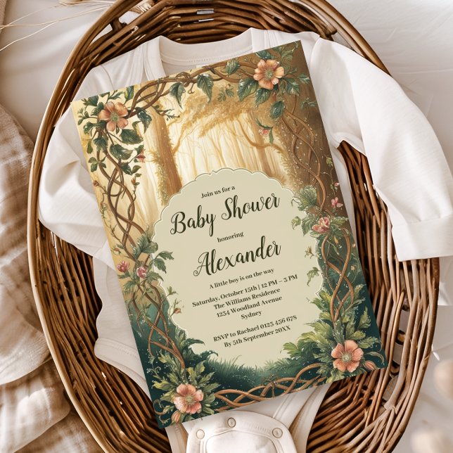 Enchanted Forest Boy Baby Shower  Invitation (Creator Uploaded)