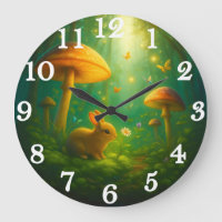 Enchanted forest bunny & mushrooms