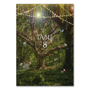 Enchanted Forest Butterflies Pin Flowers Lights Table Number