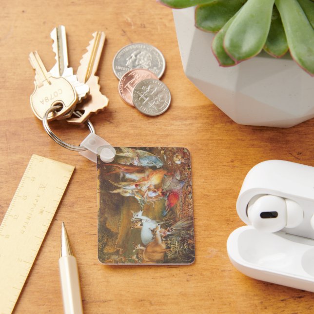 Enchanted Forest by artist John Anster Fitzgerald Key Ring (Desk)