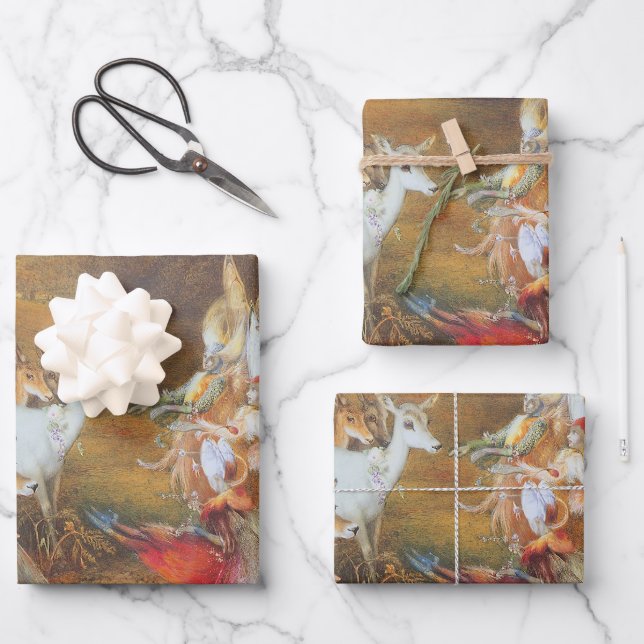 Enchanted Forest by artist John Anster Fitzgerald Wrapping Paper Sheet (Front)