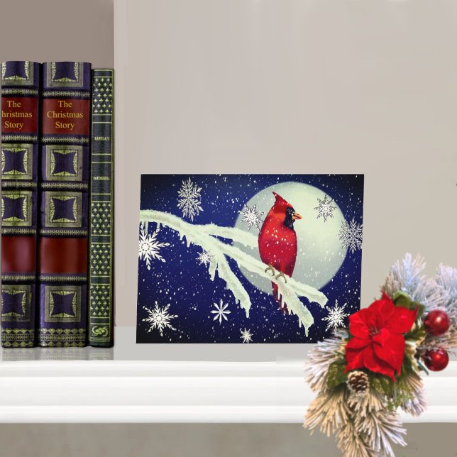 Enchanted Forest Cardinal Holiday Postcard (Creator Uploaded)
