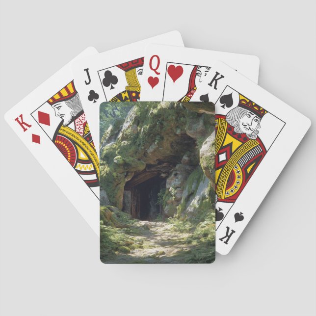 Enchanted Forest Cave Entrance Playing Cards (Back)