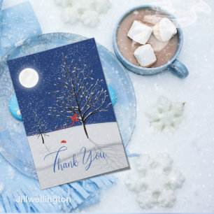 Enchanted Forest Christmas Eve Thank You Card