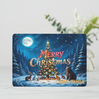Enchanted Forest Christmas Tree Holiday Card