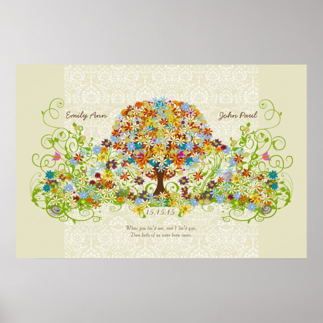 Enchanted Forest Circle of Love Wedding Tree Poster (Front)