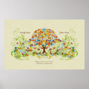 Enchanted Forest Circle of Love Wedding Tree Poster