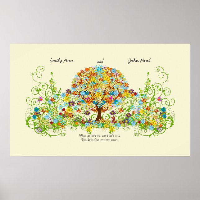 Enchanted Forest Circle of Love Wedding Tree Poster (Front)