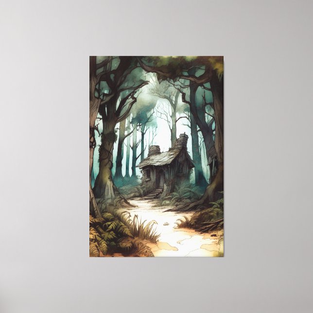 Enchanted Forest Cottage Canvas Print (Front)