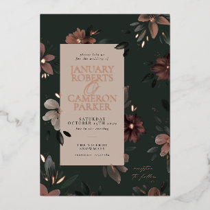 Enchanted Forest Dark Green Floral Wedding