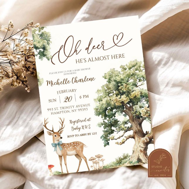 Enchanted Forest Deer Baby Shower Invitation (Creator Uploaded)