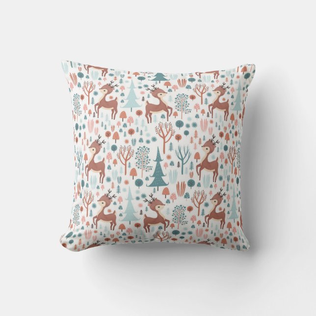 Enchanted Forest Deer Cushion (Front)