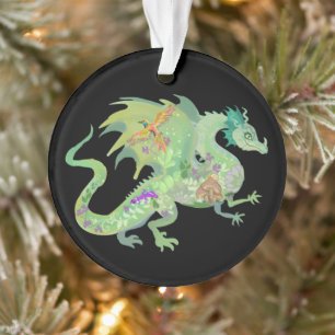 Enchanted Forest Dragon Pattern Ornament